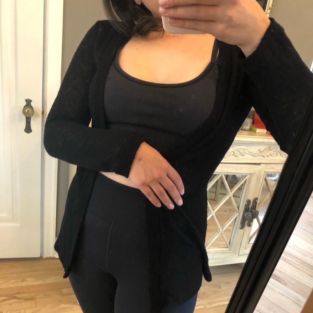 S&S clothing Knit Open Cardigan Black Long Sleeve